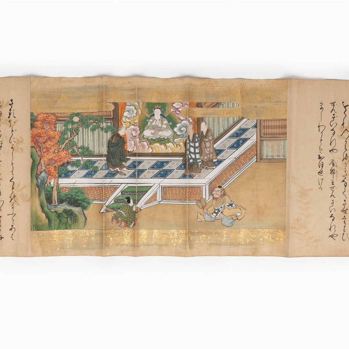 Emakimono Dipinto su Carta Raffigurante Racconto di Iniziazione, Giappone Periodo Edo