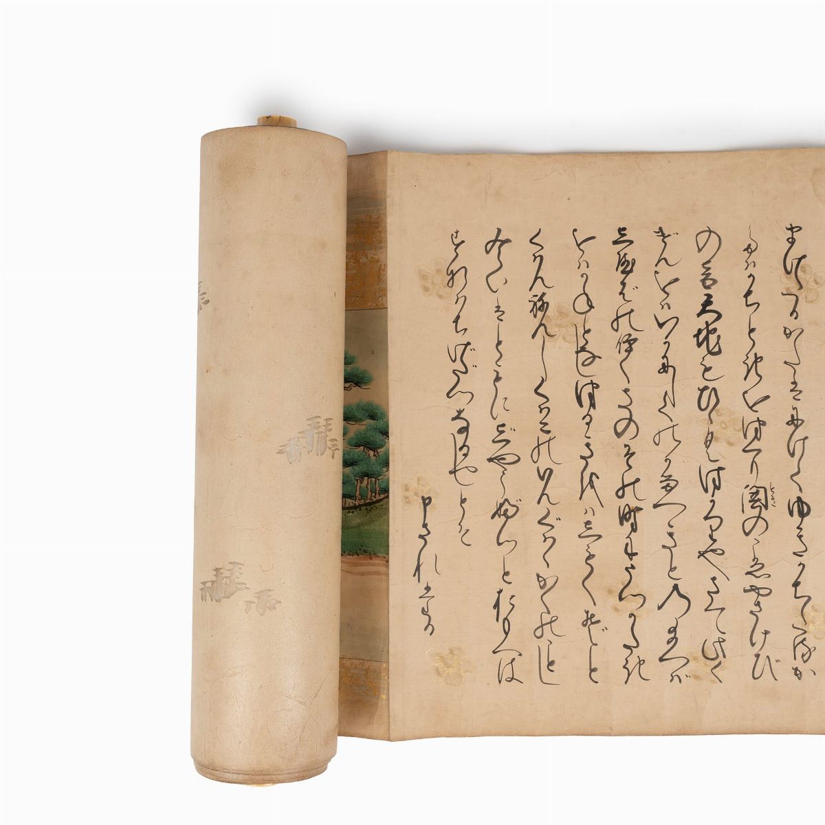 Emakimono Dipinto su Carta Raffigurante Racconto di Iniziazione, Giappone Periodo Edo