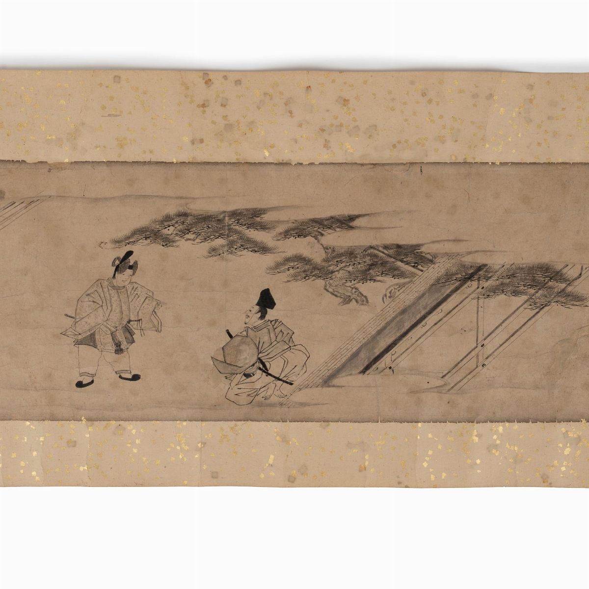 Emakimono Dipinto su Carta Raffigurante Samurai, Giappone Periodo Edo