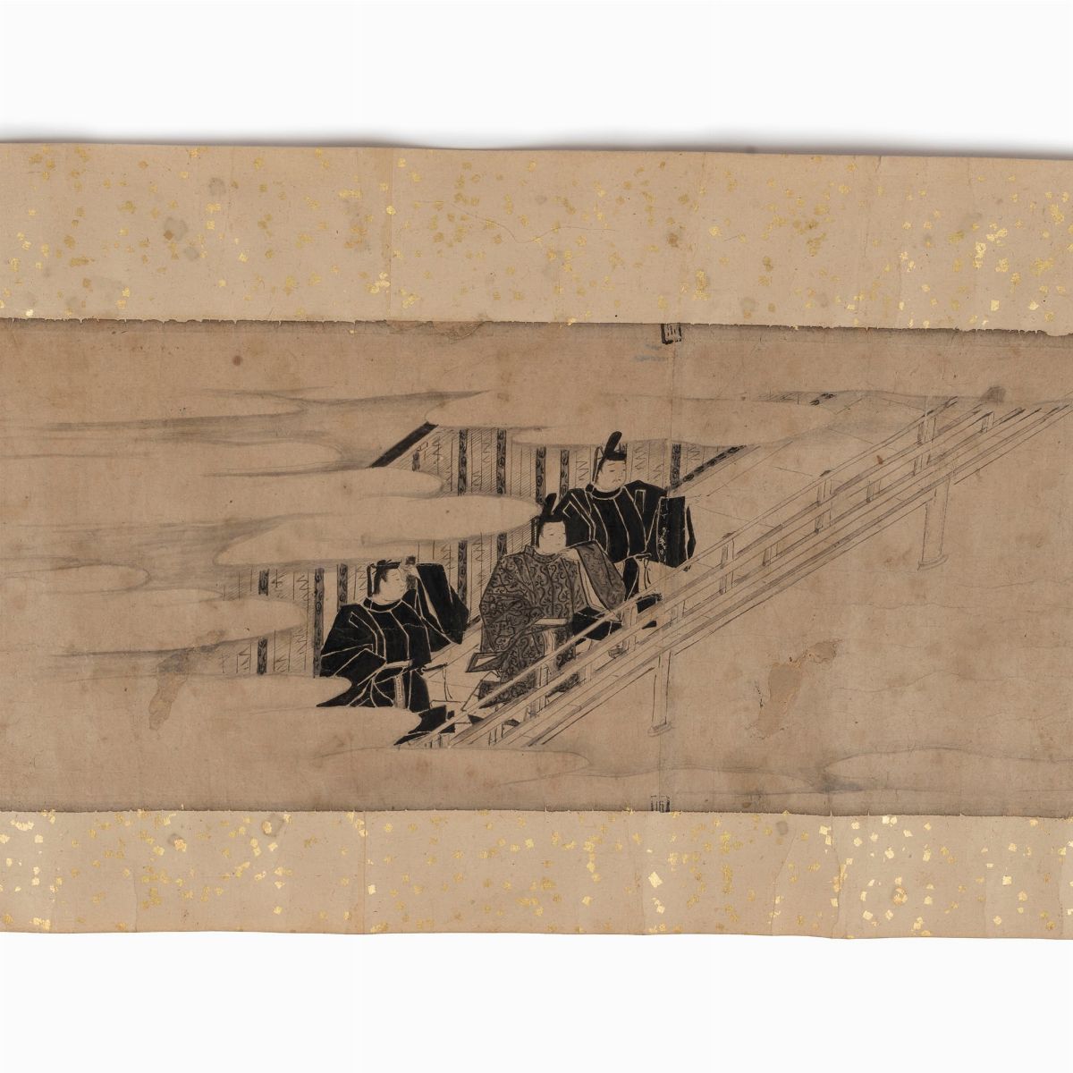 Emakimono Dipinto su Carta Raffigurante Samurai, Giappone Periodo Edo