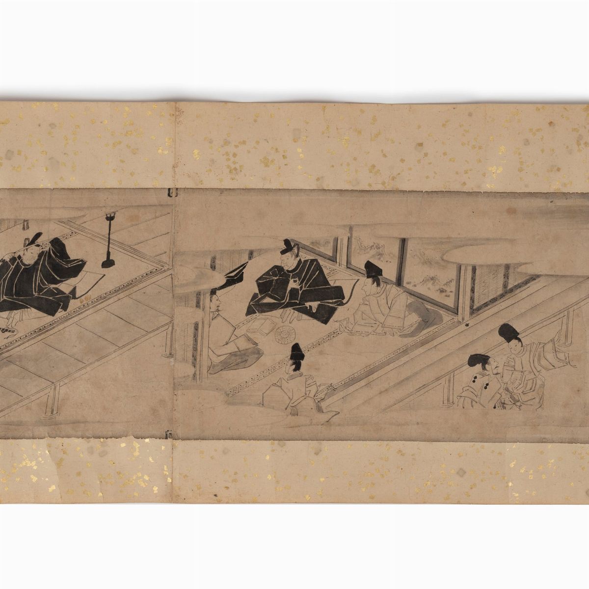 Emakimono Dipinto su Carta Raffigurante Samurai, Giappone Periodo Edo