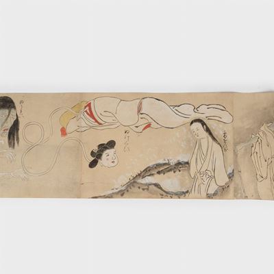 Emakimono Dipinto su Carta Raffigurante Demoni, Giappone Periodo Edo