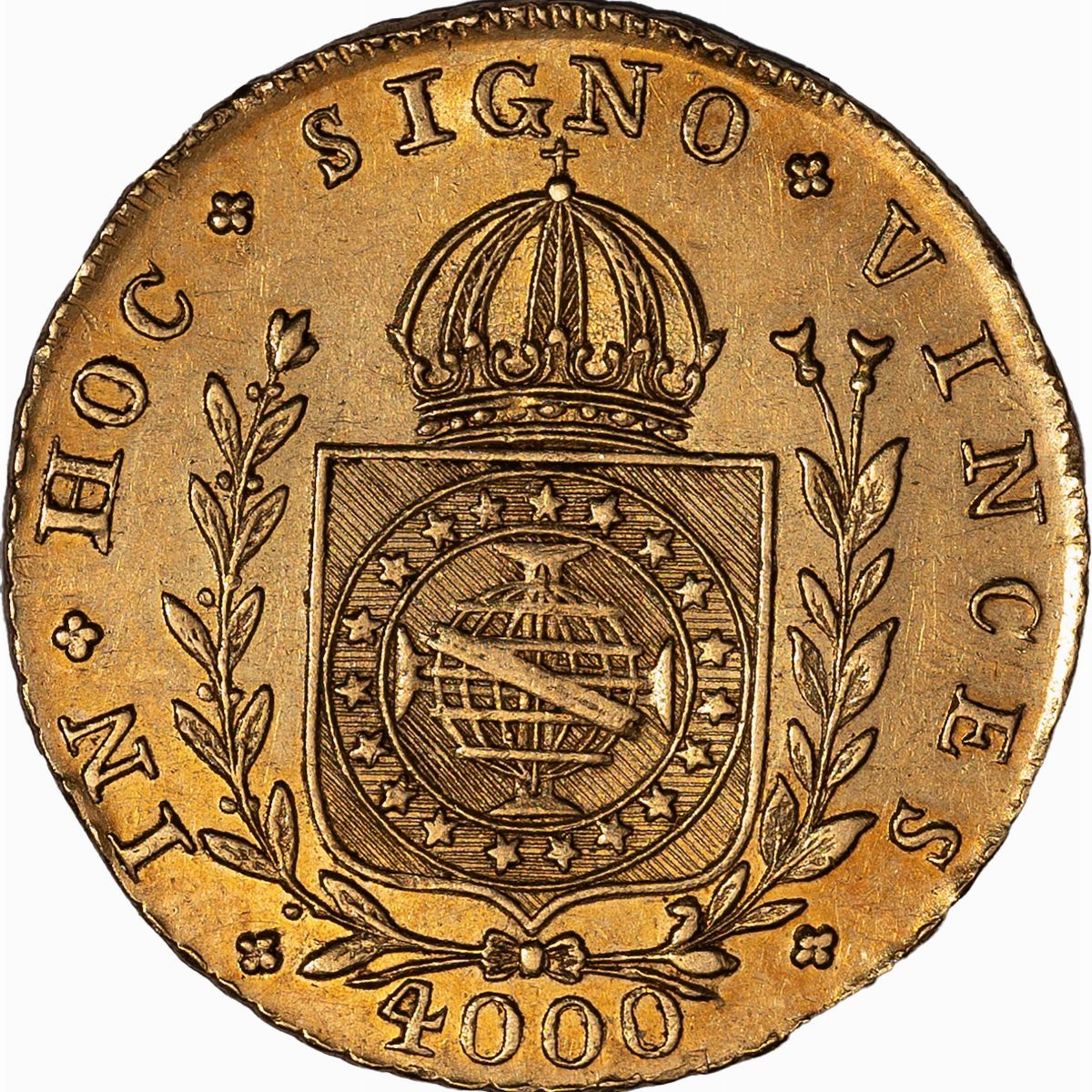 Brasile, Pedro I, 1823-1831 - Pedro I del Brasile, 4000 Reis, 1827