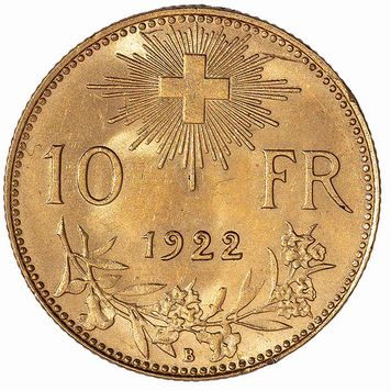 Repubblica Francese - Esemplare da 10 franchi del 1908 e due esemplari da 10 franchi svizzeri del...