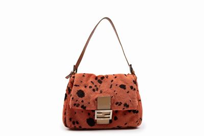 Borsa in cavallino maculato color salmone con tracolla in pelle