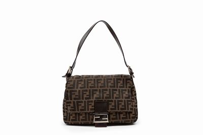 Borsa in tela Zucca con tracolla in pelle marrone