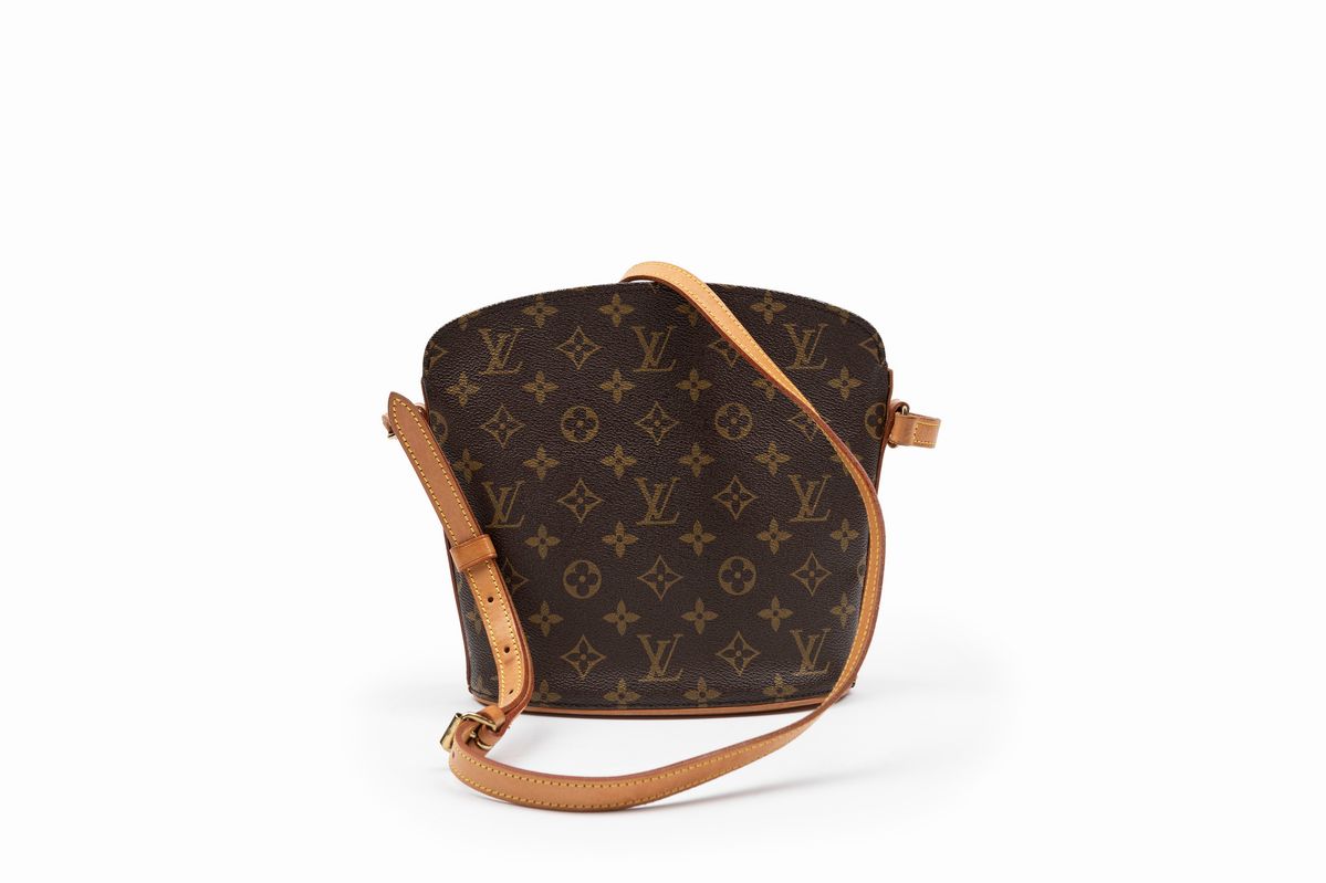 Louis Vuitton - Borsa, base ovale in tela monogram con tracolla in pelle regolabile