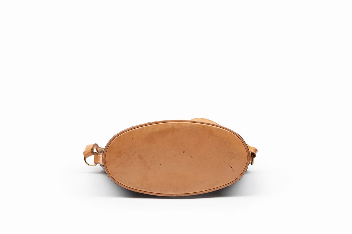 Louis Vuitton - Borsa, base ovale in tela monogram con tracolla in pelle regolabile