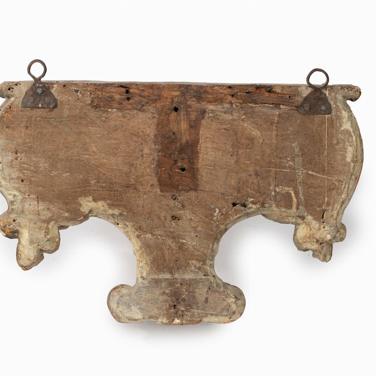 Mensola in Legno Laccato e Argentato a Forma di Corona, Secolo XVIII