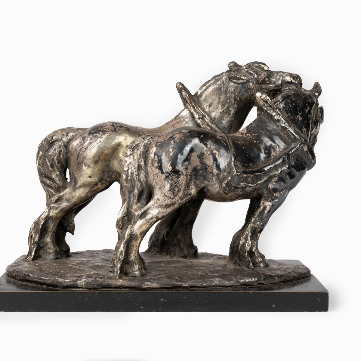 Guido Cacciapuoti - Scultura in Terracotta Ricoperta con Lamina in Rame Argentato, Raffigurante D...