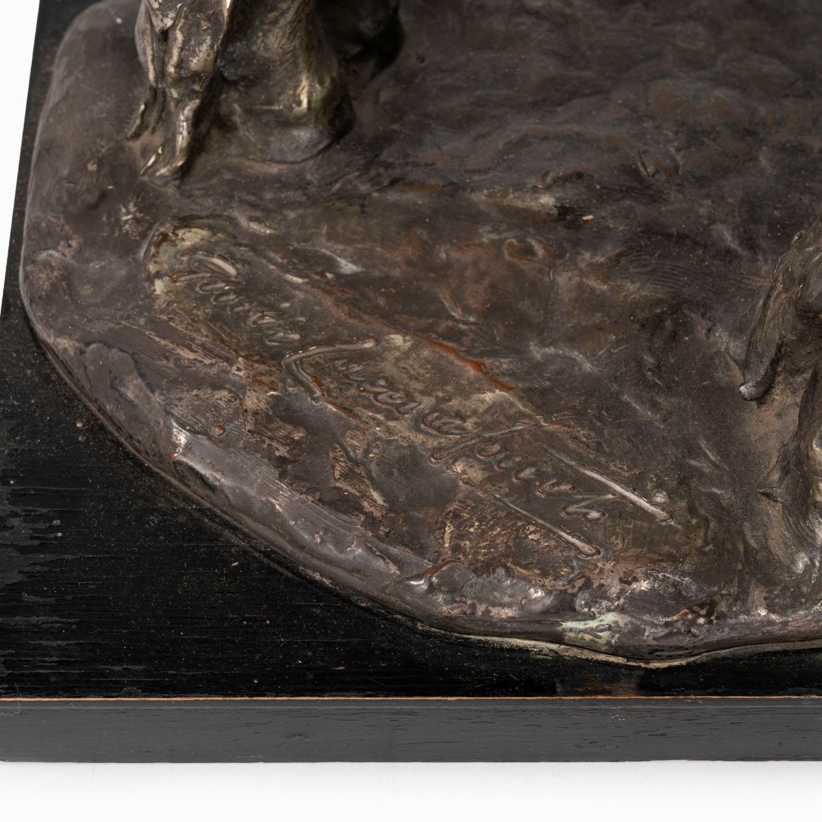 Guido Cacciapuoti - Scultura in Terracotta Ricoperta con Lamina in Rame Argentato, Raffigurante D...