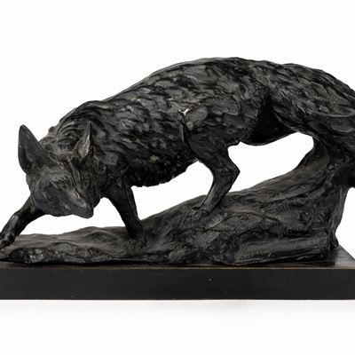Scultura in Terracotta Raffigurante Volpe, Prima Metà del Secolo XX