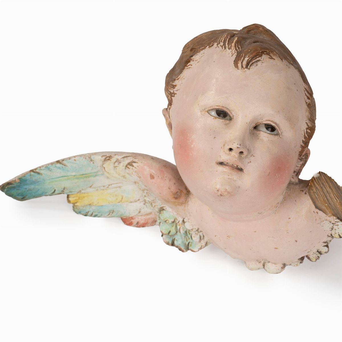 Coppia di Cherubini in Legno Laccato. Secolo XVIII