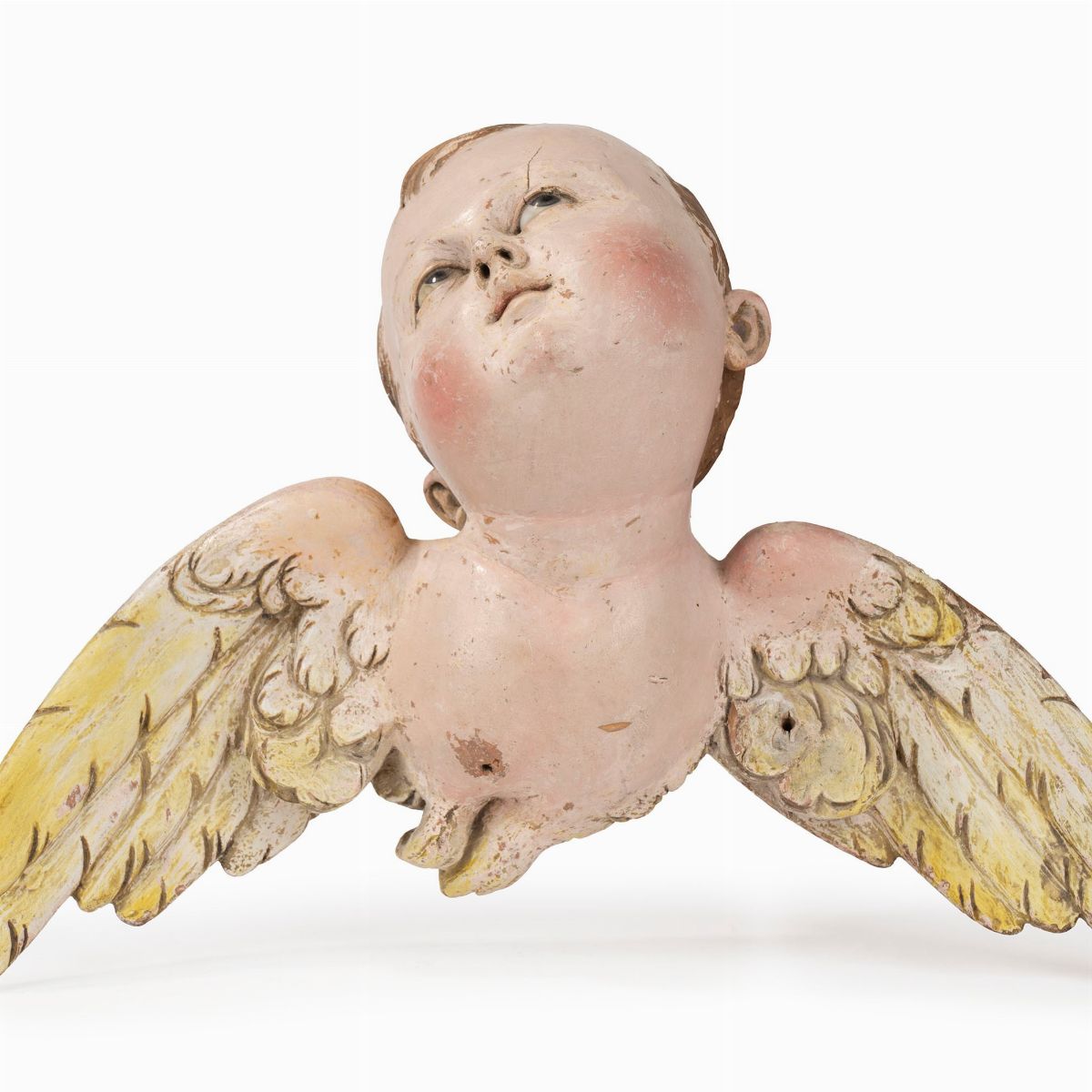 Coppia di Cherubini in Legno Laccato. Secolo XVIII