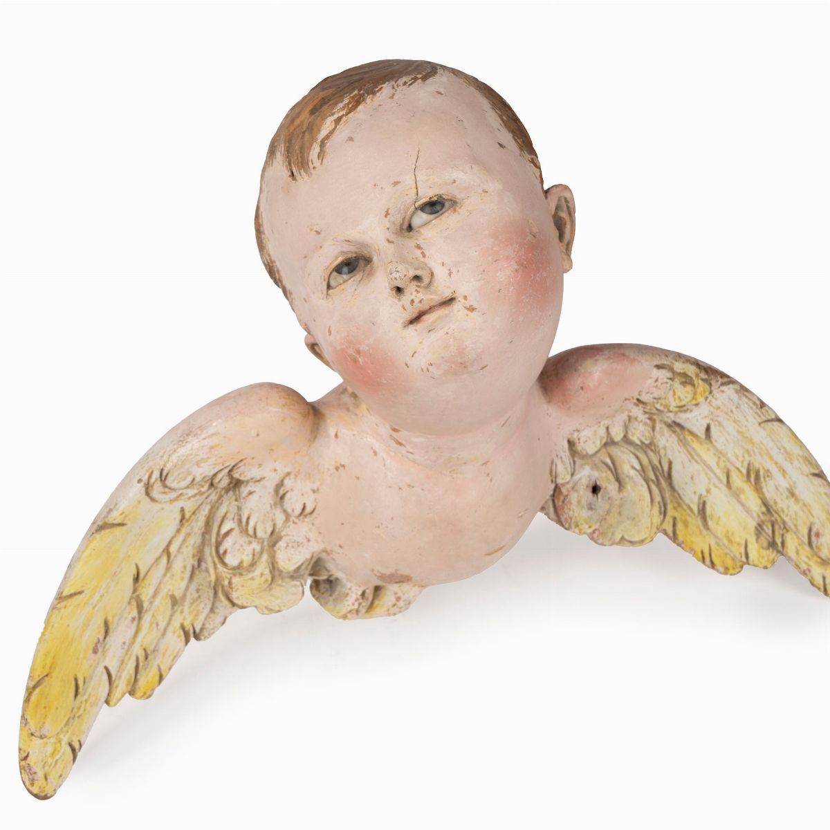 Coppia di Cherubini in Legno Laccato. Secolo XVIII