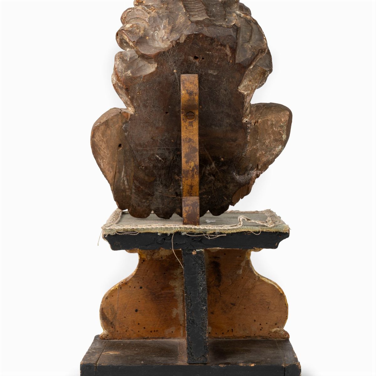 Testa di Cherubino in Legno, Montata su Mensola in Legno Laccato e Dorato, Secoli XVII - XVIII
