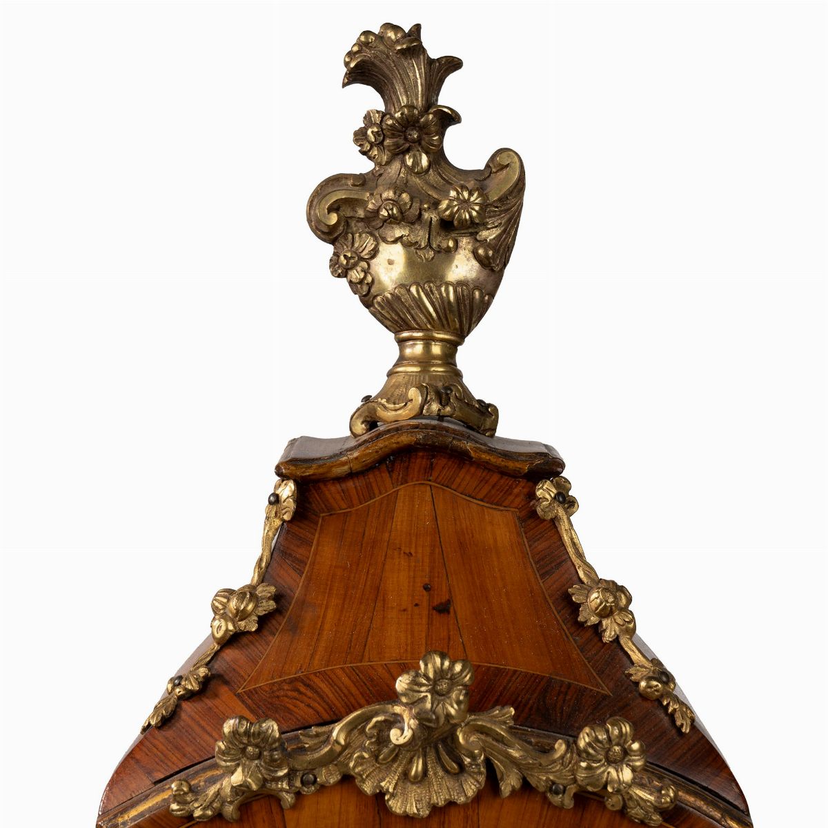 Bella Pendola da Tavolo in Bois De Rose e Bronzo Dorato, Secolo XVIII