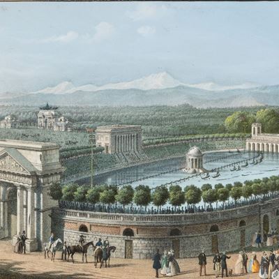 Stampa Acquerellata a Mano, su Disegno di Federico Lose (dresda 1776-milano 1833), Raffigurante L...