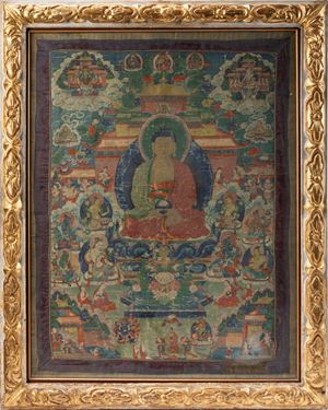 A  SILK THANGKA