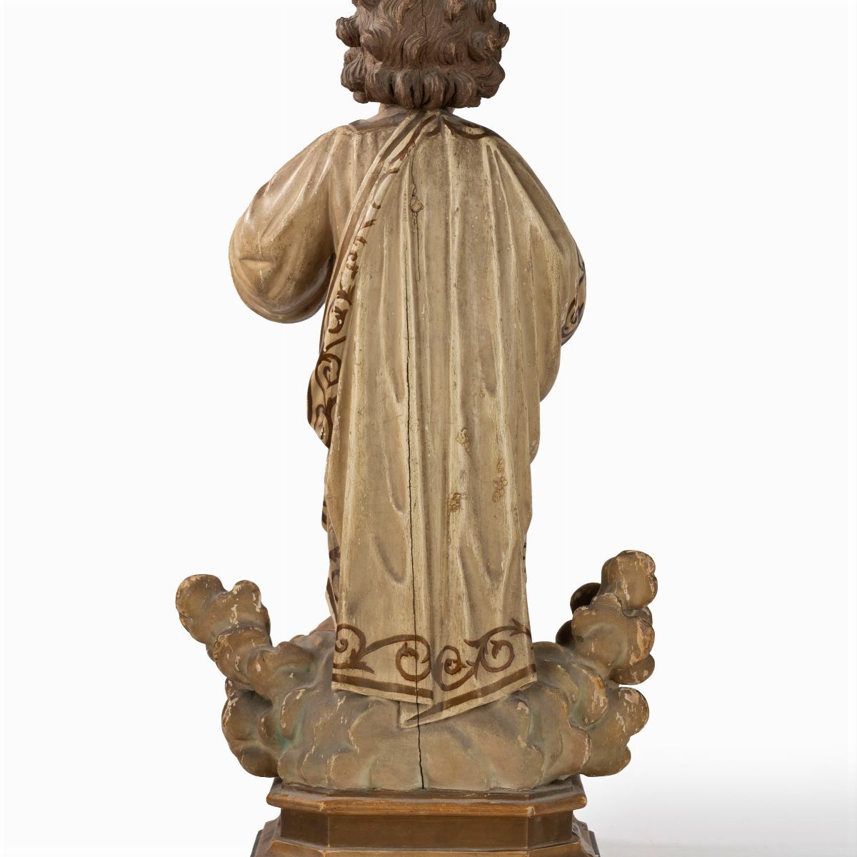 Gesù Bambino in Legno Scolpito e Laccato, Secolo XIX