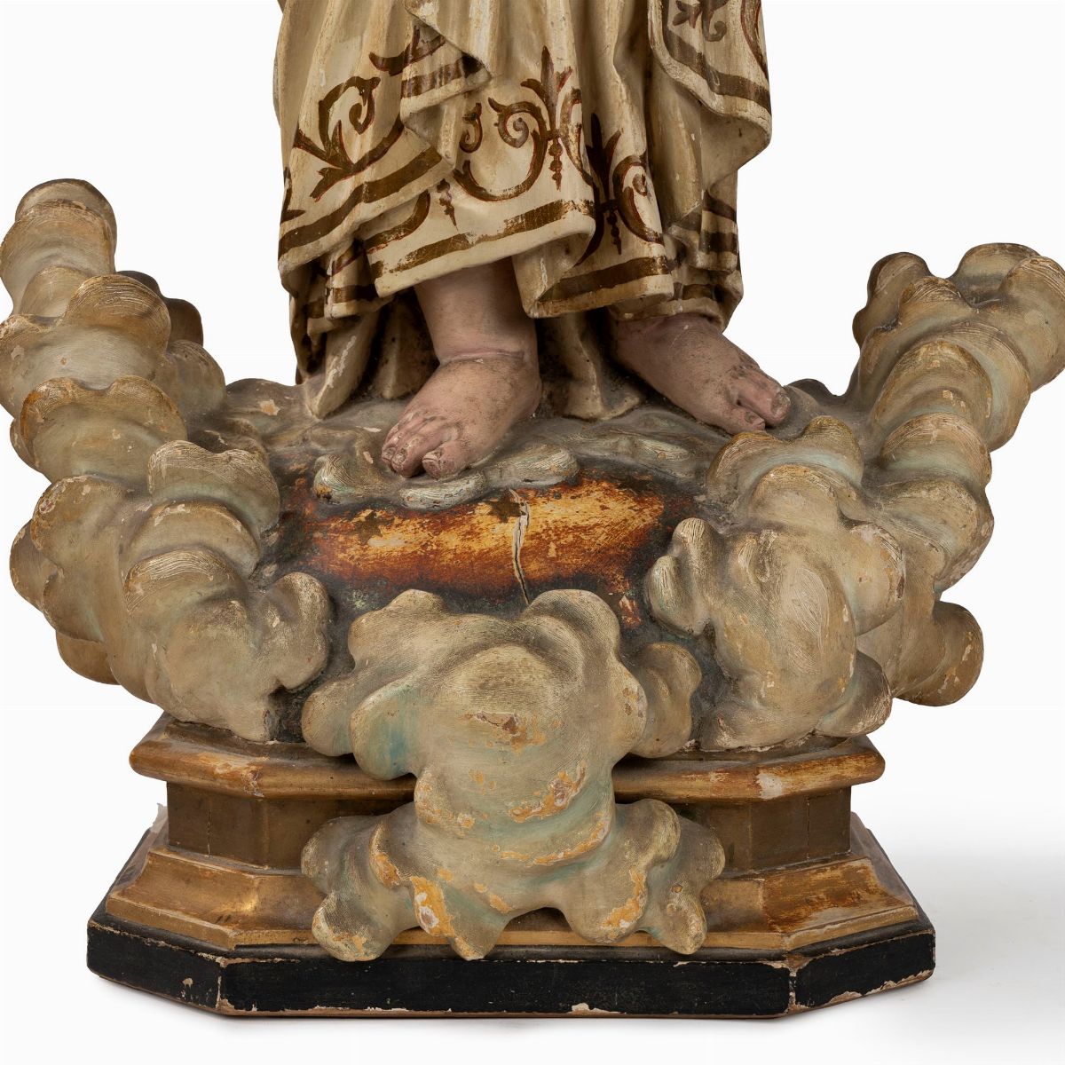 Gesù Bambino in Legno Scolpito e Laccato, Secolo XIX