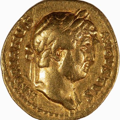 Impero Romano, Adriano, Moneta aurea, 125-128 d.C.