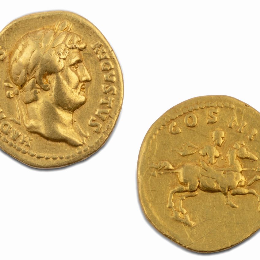 Impero Romano, Adriano, 117-138 D.C. - Impero Romano, Adriano, Moneta aurea, 125-128 d.C.
