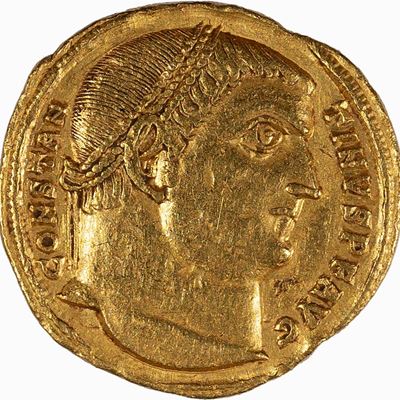 Impero Romano, Moneta di Costantino con Testa diademata, 317-319 d.C.