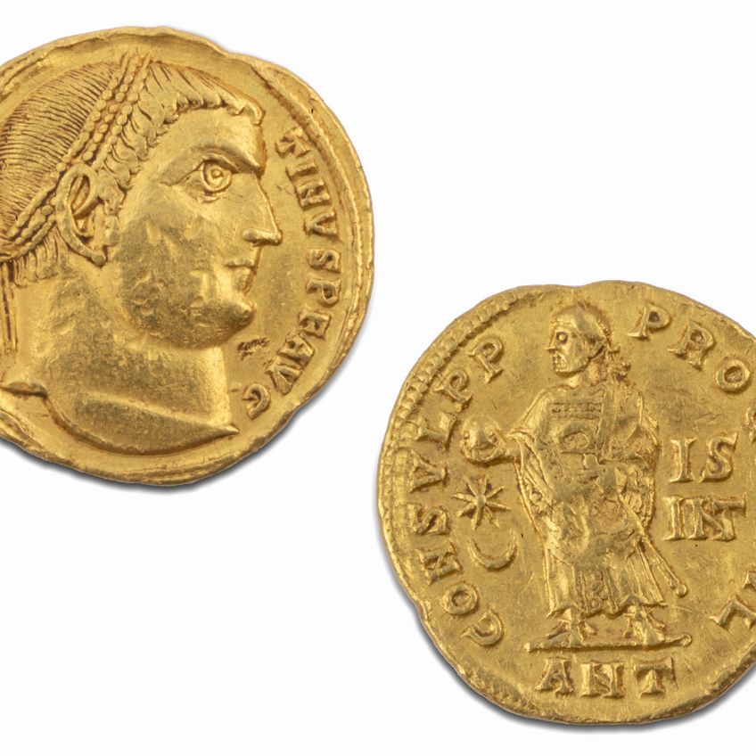 Impero Romano, Costantino, 330-337 D.C. - Impero Romano, Moneta di Costantino con Testa diademata...