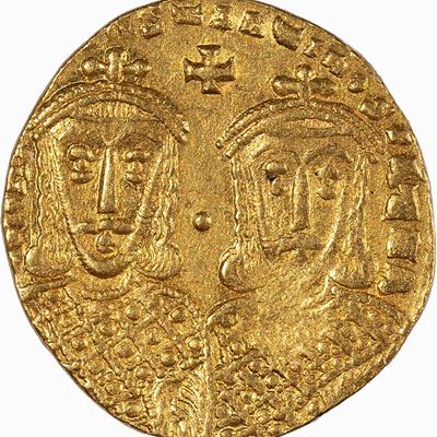 Impero Bizantino, Moneta di Leone IV e Costantino VI, 775-780 d.C., oro