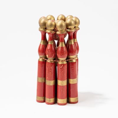 Giocattolo d'epoca, Jeu Quilles (Birilli in legno dipinto)