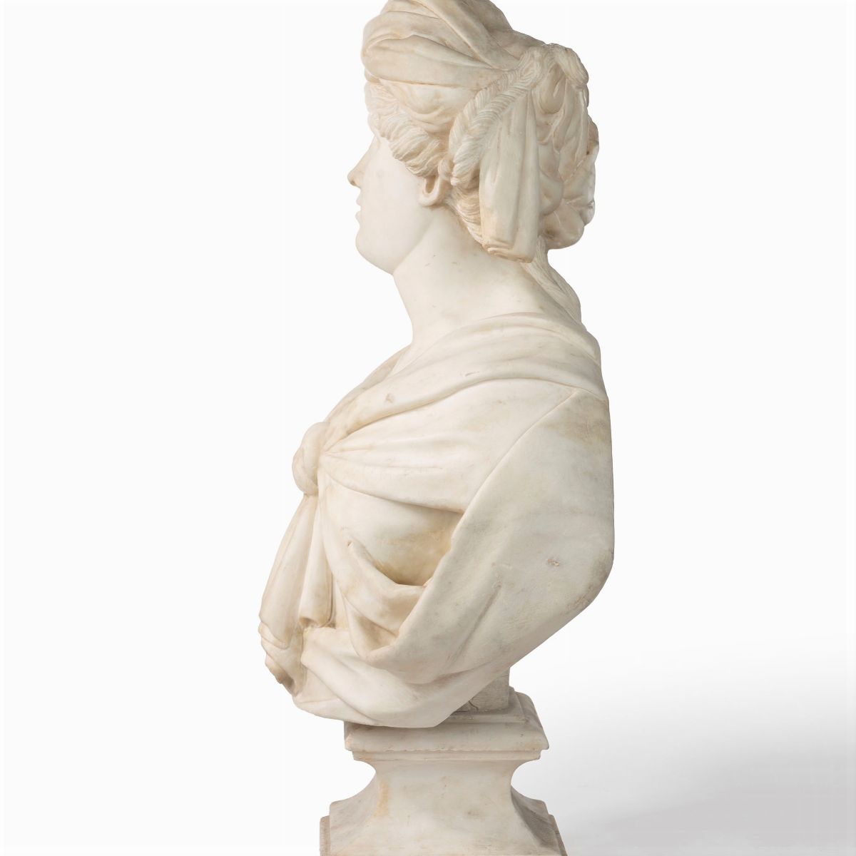 Busto N Marmo Raffigurante Figura Femminile con Turbante, Secolo XVII