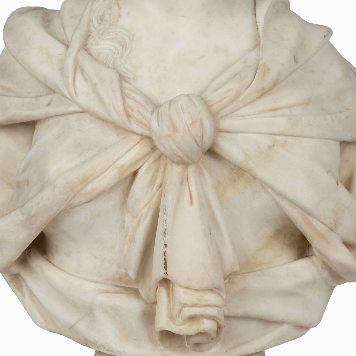 Busto N Marmo Raffigurante Figura Femminile con Turbante, Secolo XVII