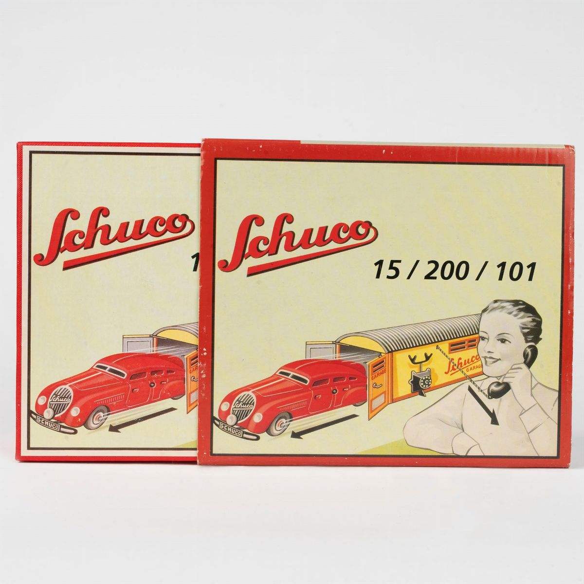 Schuco - Garage con auto comandate, riedizione anni 2000, Germania