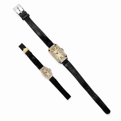 Orologi, Due orologi in oro e platino, circa 1920