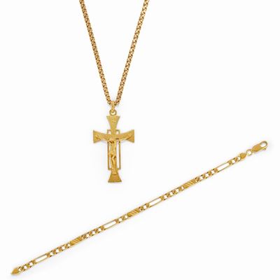 Collana e bracciale in oro giallo 18k