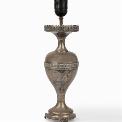 Vaso in Argento Montato a Lampada, Secolo XX