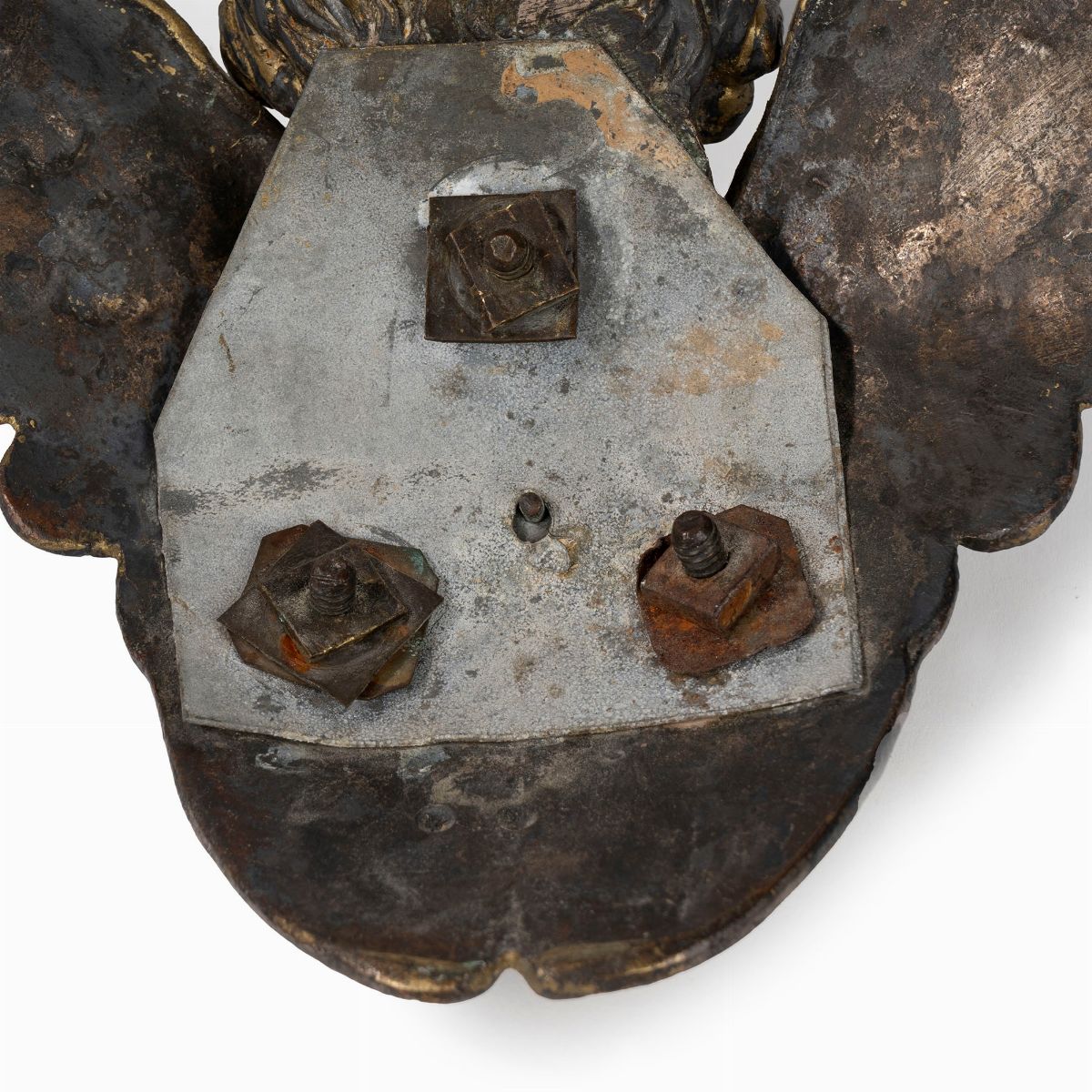 Coppia di Teste di Cherubini in Bronzo Dorato e Argentato, Secolo XIX