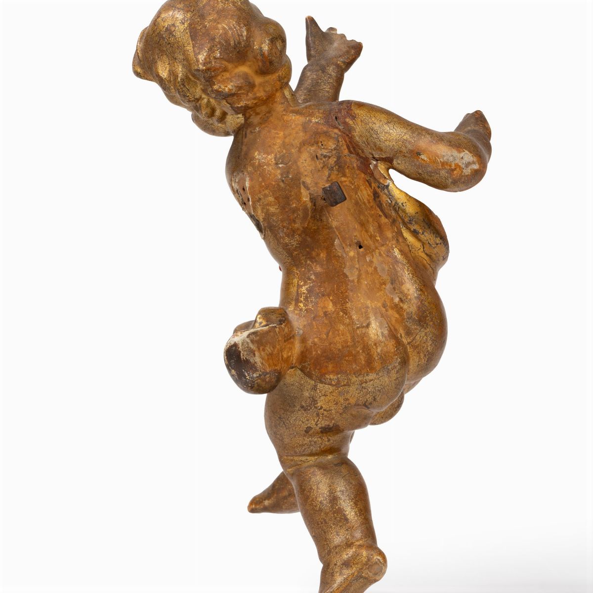 Coppia di Piccoli Putti in Legno Dorato, Secolo XVIII