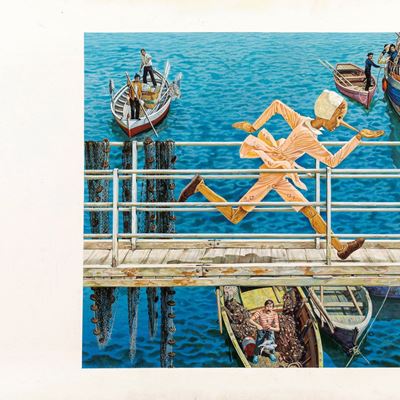 Le avventure di Pinocchio, tempera su cartone