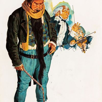 Illustrazione per 'Le avventure di Pinocchio', tempera su cartone