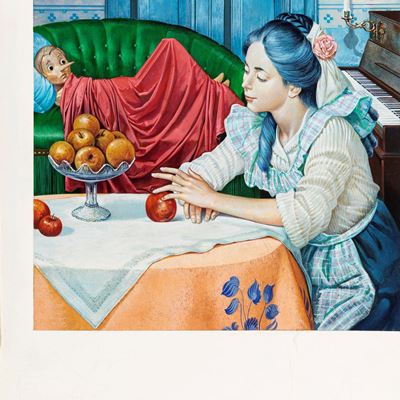 Illustrazione per 'Le avventure di Pinocchio', tempera su cartone
