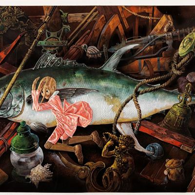 Le avventure di Pinocchio, tempera su cartone