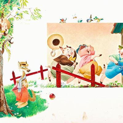 Lupatelli, I tre porcellini, tempera su cartone