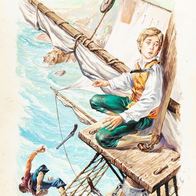 L'isola del tesoro, tempera su cartoncino