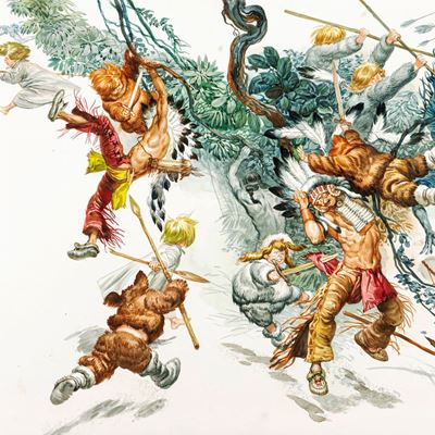 Illustrazione originale per 'Peter Pan', tempera su cartone