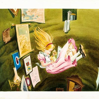 Lupatelli, Alice nel Paese delle Meraviglie, tempera su cartone