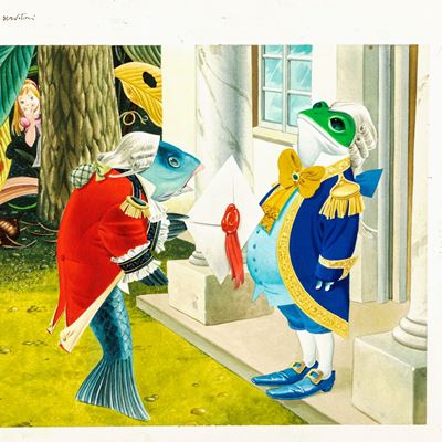 Lupatelli, Alice nel Paese delle Meraviglie, tempera su cartone