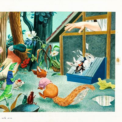 Lupatelli, Alice nel Paese delle Meraviglie, tempera su cartone