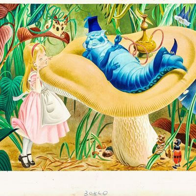 Lupatelli, Alice nel Paese delle Meraviglie, tempera su cartone